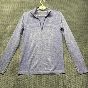 Nike Running Dri-Fit Quarter Zip Pullover Women's M Blue/purple Thumbholes